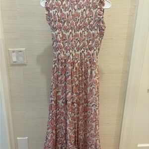Oliphant Red and White Floral Maxi Dress